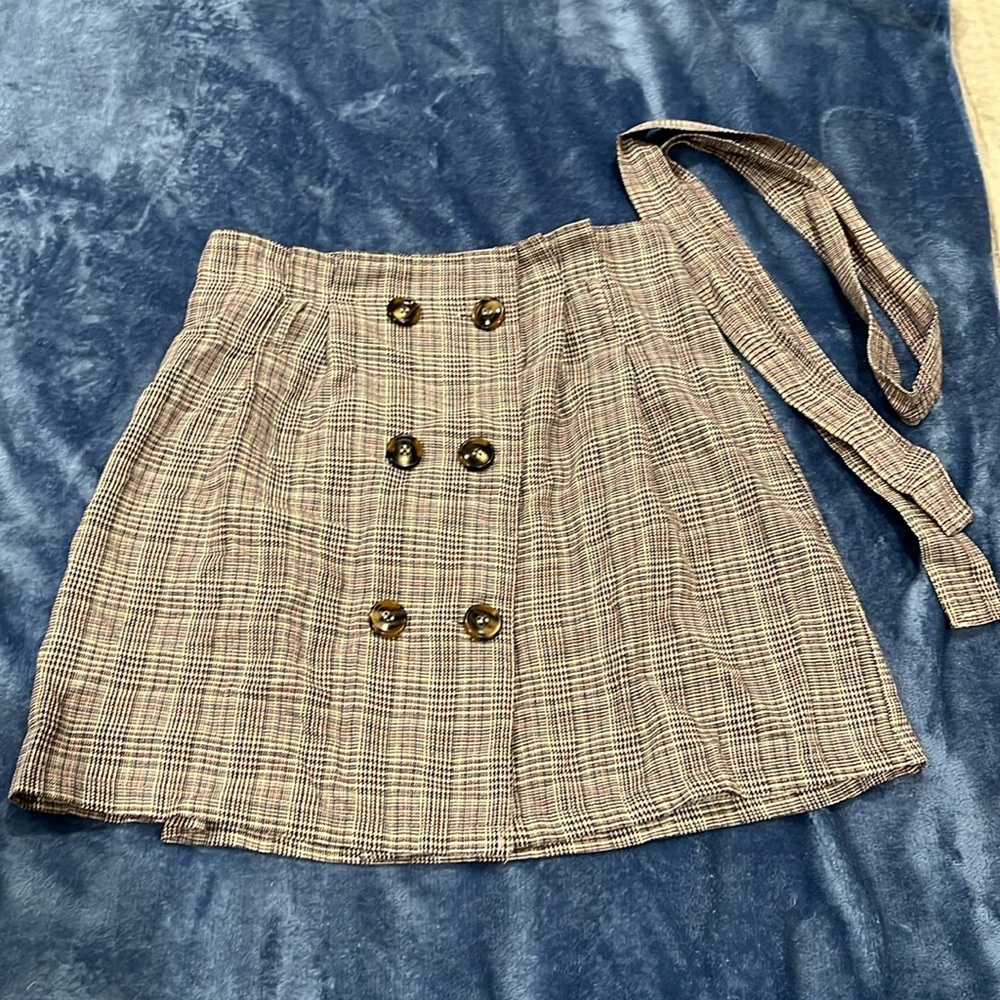 Plaid pleated skirt